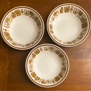 VTG Ceramic Guild Esperanto Panorama Soup Cereal Bowl Amber Brown H833 Set 3 7”